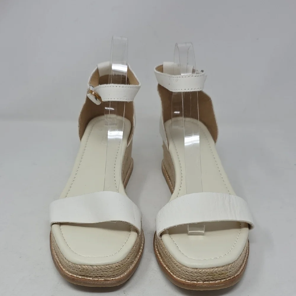 Splendid Darcy White Wedge Sandals with Jute Heel Size 9.5